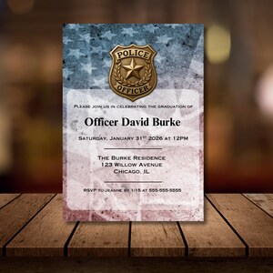 Police Academy Graduation Invitation, Cop Graduation Invitation, Officer Graduation, Instant Digital Download