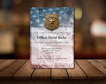 Police Academy Graduation Invitation, Cop Graduation Invitation, Officer Graduation, Instant Digital Download