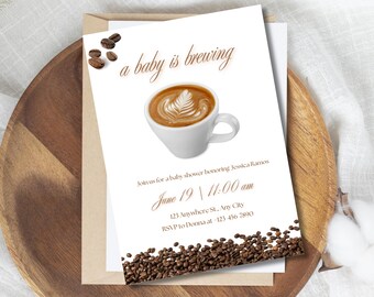 A Baby is Brewing Invitation, Baby Brunch Baby Shower Invitation Template, Breakfast Morning Baby Shower Invite, Baby Brunch Invite