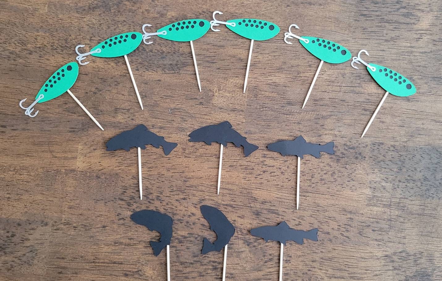 Trout Fishing Cupcake Toppers Trout Fishing Party Fishing Etsy