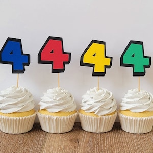 Super Mario inspired cupcake toppers