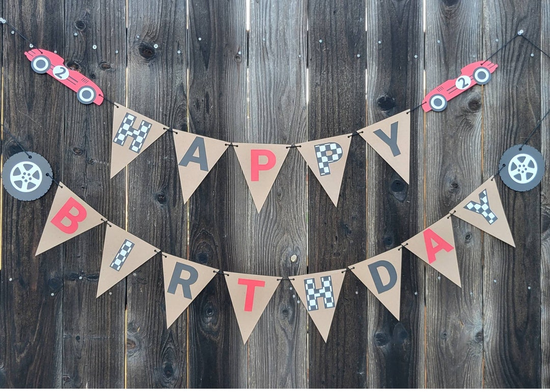 Race Car Birthday Banner Race Car Birthday Race Car Party Etsy