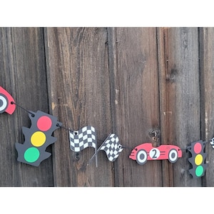 Race car garland, race car birthday, race car party banner garland, racing car birthday banner, racing car party banner, race car party