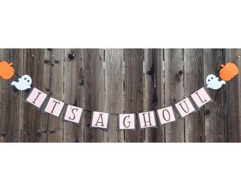 Bannière d'Halloween « C'est une goule » pour baby shower
