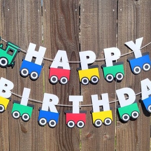 Train Birthday Banner, Train Garland, Train Birthday Party Banner ...