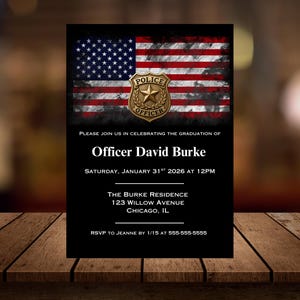 Police Academy Graduation Invitation, Cop Graduation Invitation, Officer Graduation, Instant Digital Download