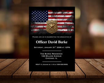 Police Academy Graduation Invitation, Cop Graduation Invitation, Officer Graduation, Instant Digital Download
