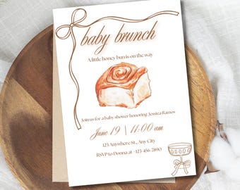 Baby Brunch Baby Shower Invitation Template, Breakfast Morning Baby Shower Invite, Baby Brunch Invite, Baby Shower Brunch Invitation