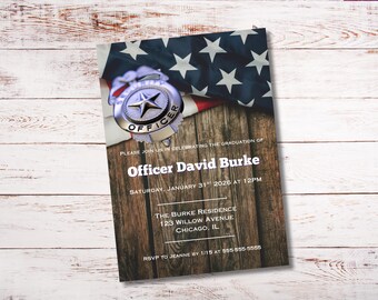Police Academy Graduation Invitation, Cop Graduation Invitation, Officer Graduation, Instant Digital Download
