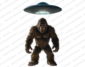 Bigfoot PNG | Yeti PNG | Bigfoot Download | Bigfoot Design | Bigfoot Art | Patriotic Sasquatch| Bigfoot Digital Download | Alien Bigfoot PNG