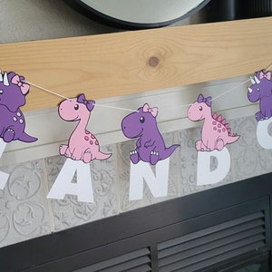 Dinosaur Girl Birthday Banner, Dinosaur Birthday Party, Dino Backdrop, Dinosaur Party Decoration, Dino Banner, Dino Birthday