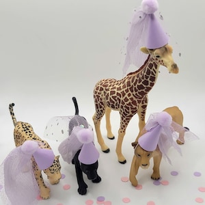 Mini Princess Party Hats Party Animal Mini Minature Party Hats Dinosaur Party Hats Animal Cake Cupcake Topper Party Hats