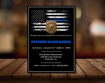 Police Academy Graduation Invitation, Cop Graduation Invitation, Officer Graduation, Instant Digital Download
