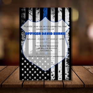 Police Academy Graduation Invitation, Cop Graduation Invitation, Officer Graduation, Instant Digital Download