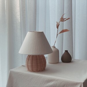 wicker rattan floor lamp