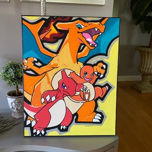 Charizard , charmander and Charmeleon painting