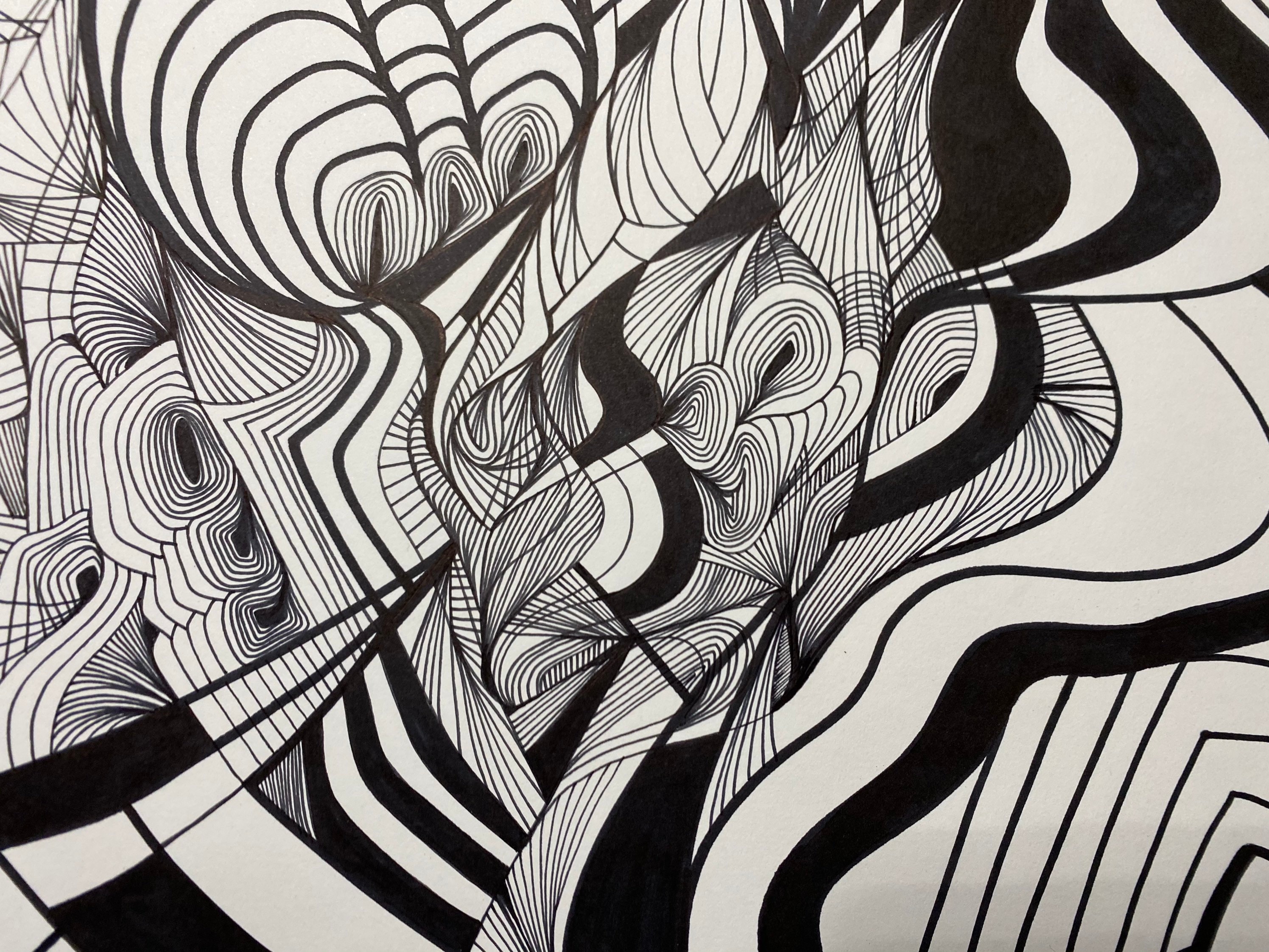 Simple Abstract Art Black And White Lines
