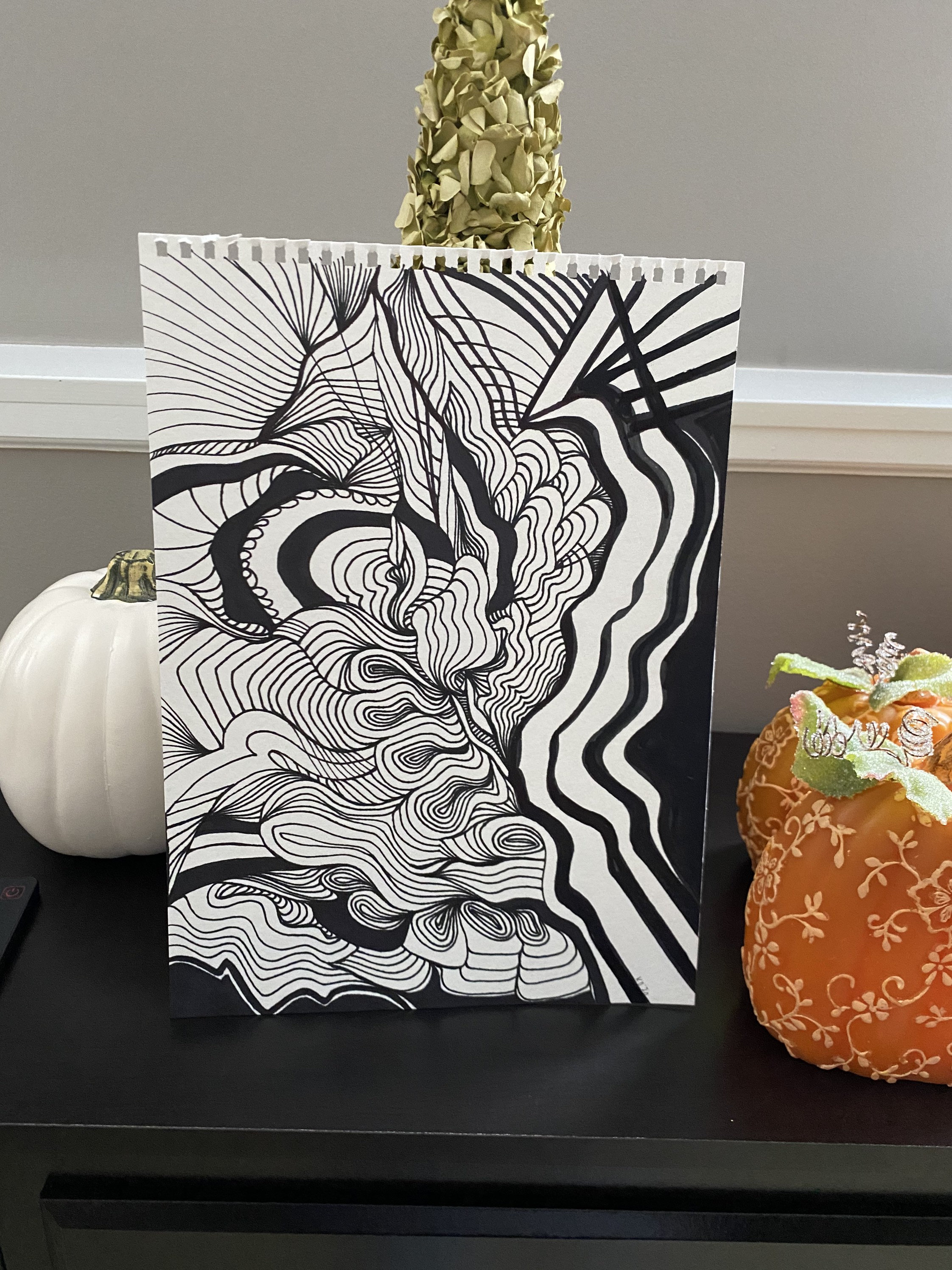 Unique Line Art Abstract Trippy Zen Original Artwork - Etsy