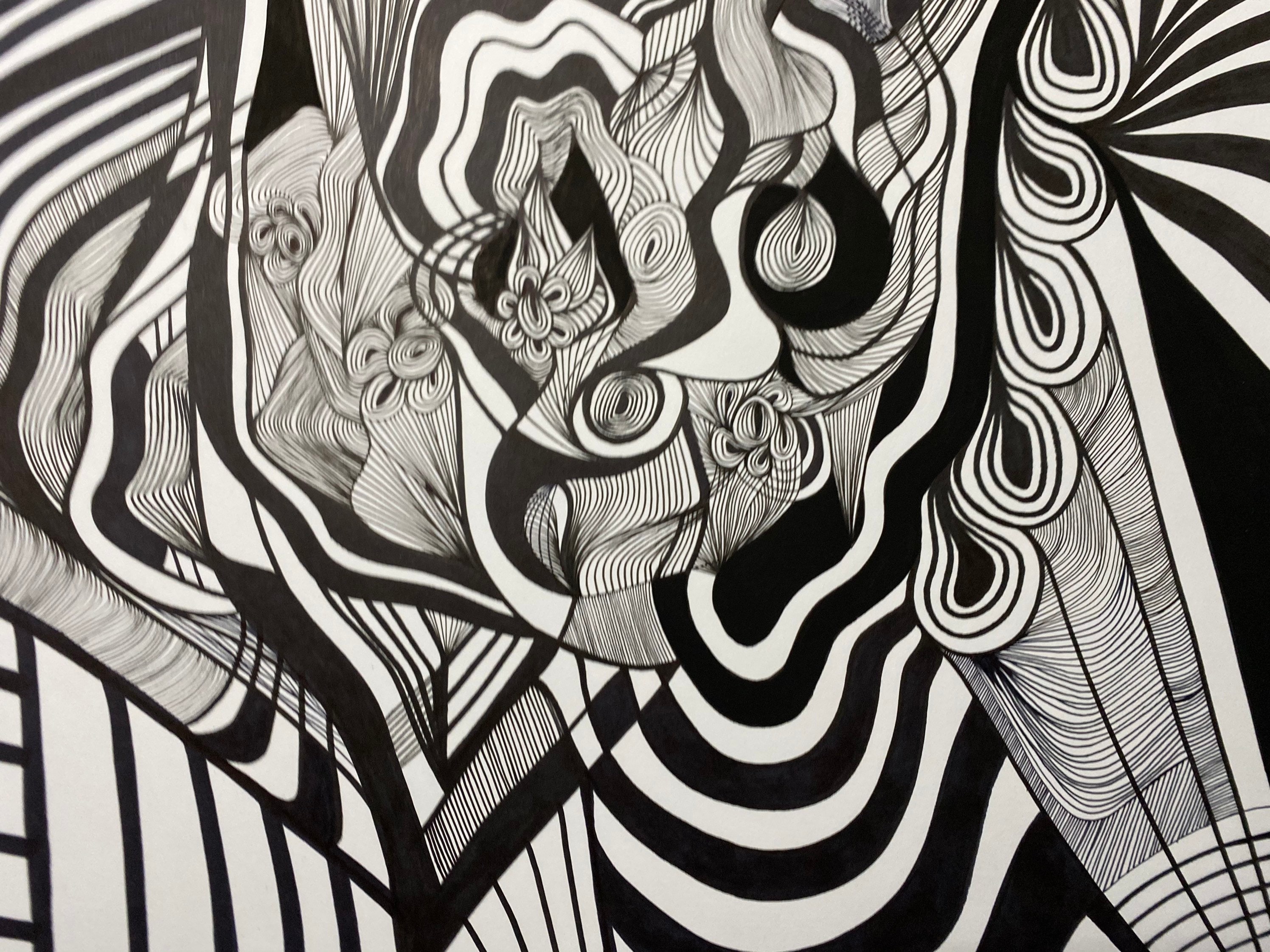 Line Art Original Artwork Black and White Design Unique - Etsy