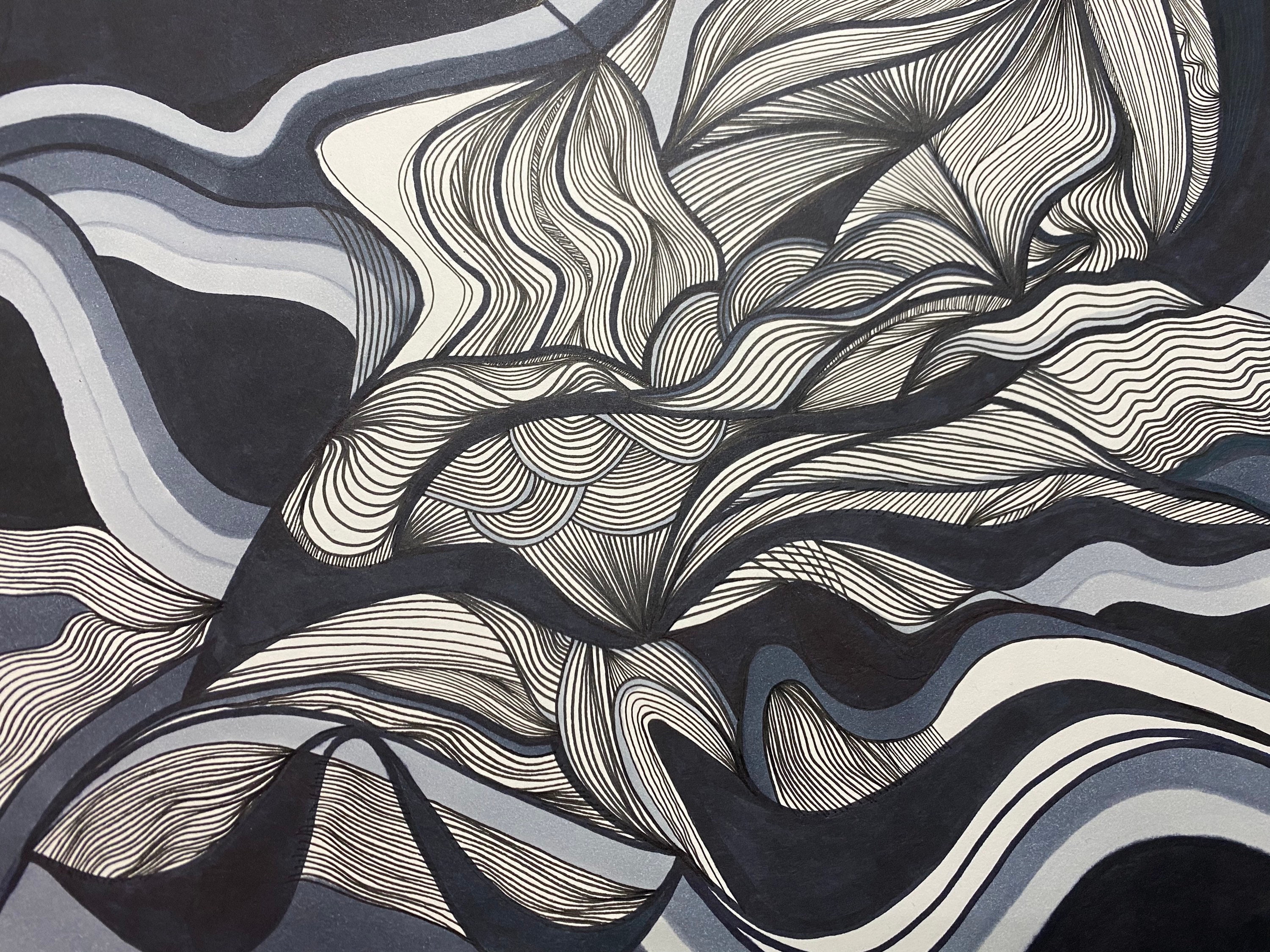 Unique Line Art Design Trippy Original Artwork - Etsy