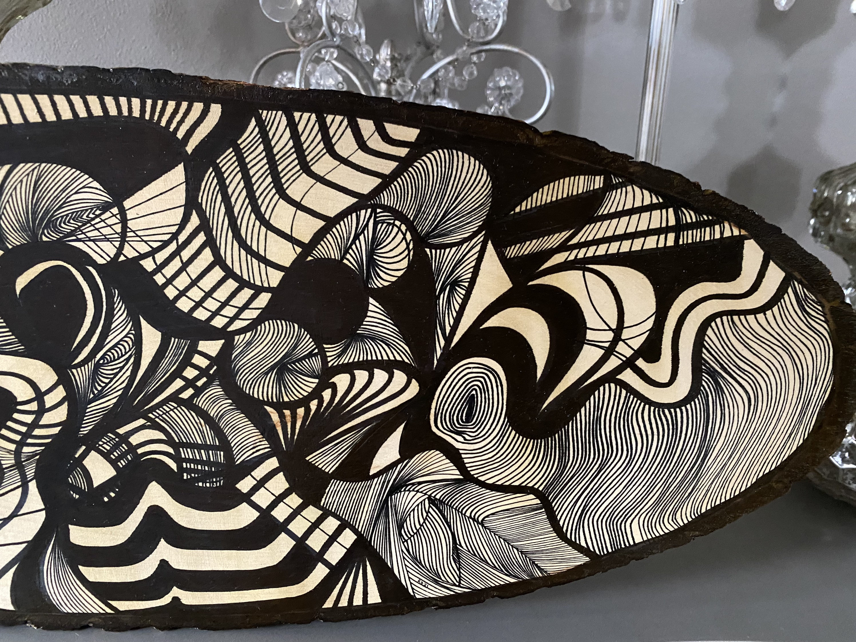 Wood Art Line Artwork Etsy