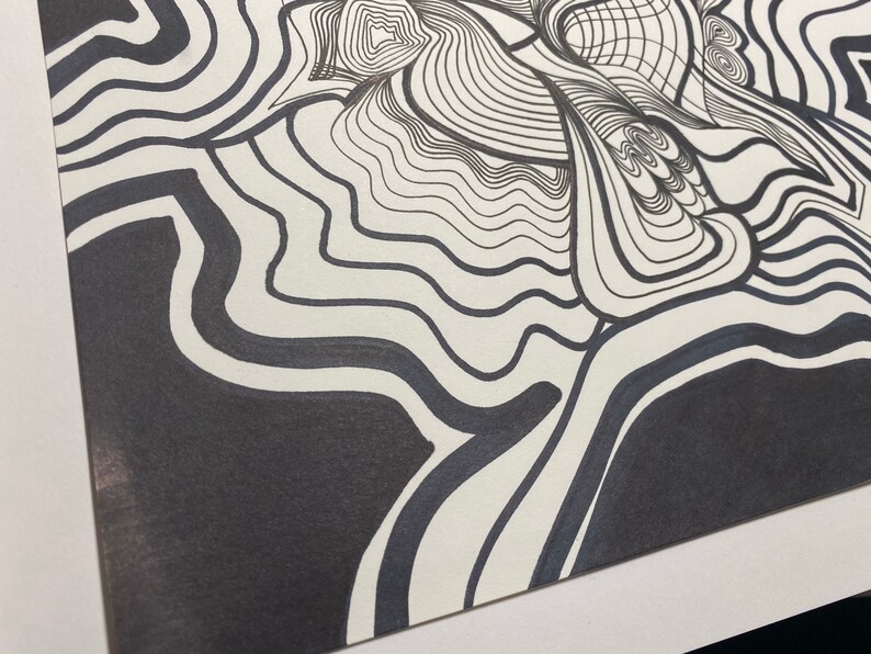 Unique Line Art Abstract Design Wall Art Original Artwork - Etsy