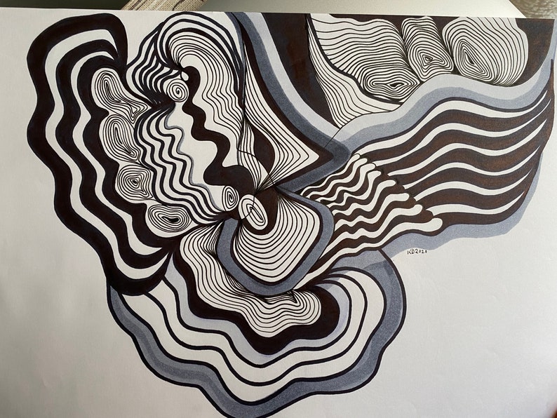 Unique Line Art Abstract Original Artwork - Etsy