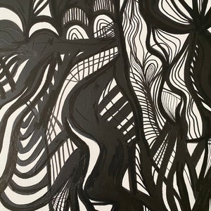 Unique Black and White Line Art Abstract Original Artwork - Etsy