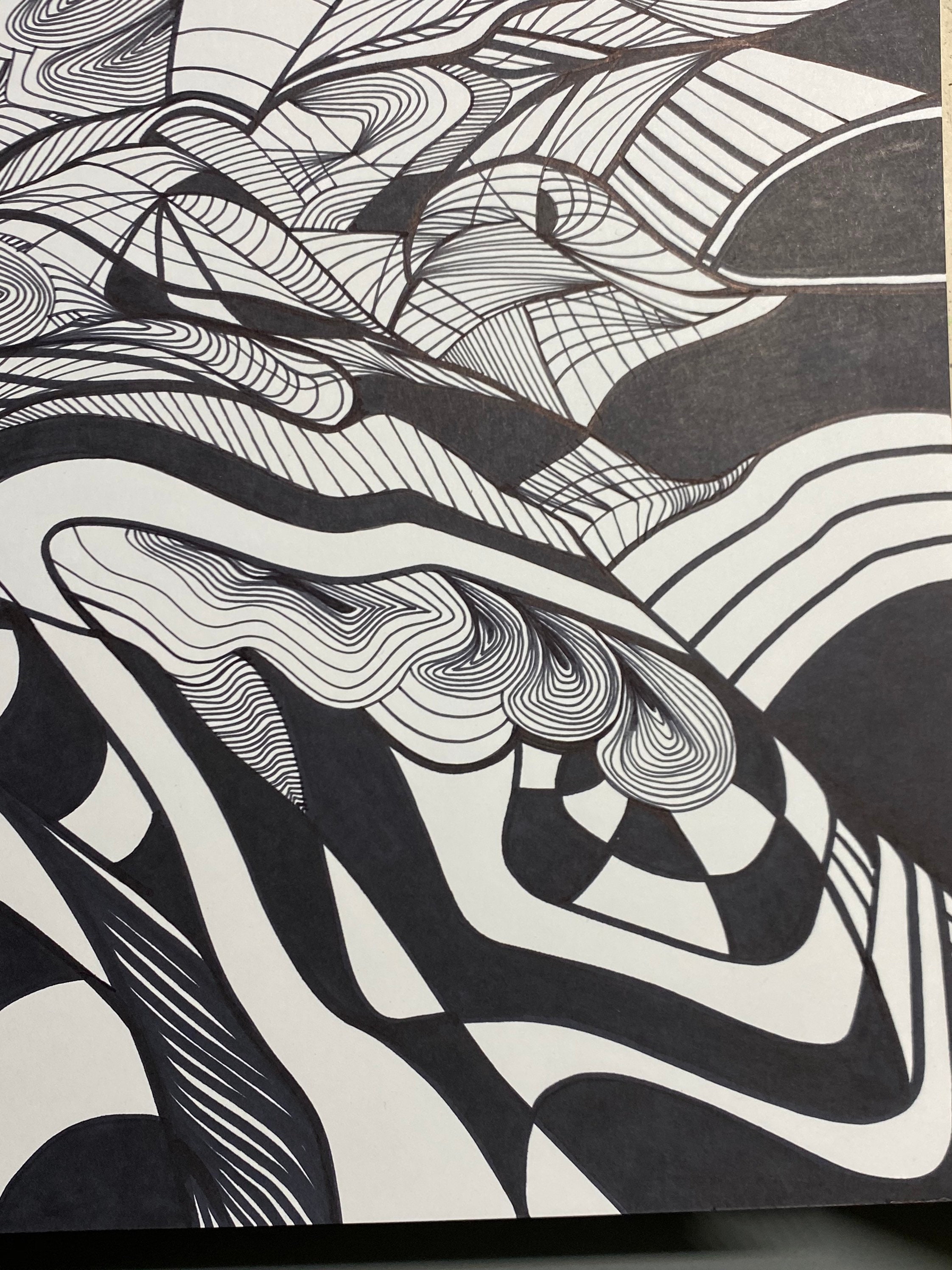 Unique Zen Abstract Black and White Line Art - Etsy