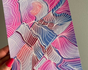 Zen Art Line Art Design With Marker. Abstract Unique