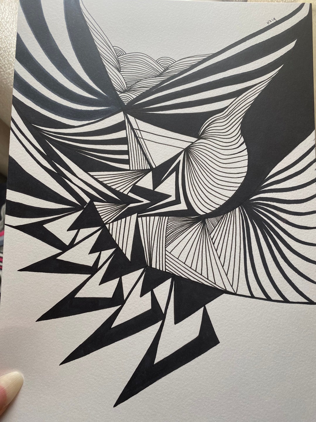 Zen Art Black and White Line Art Abstract Trippy Original Art Etsy