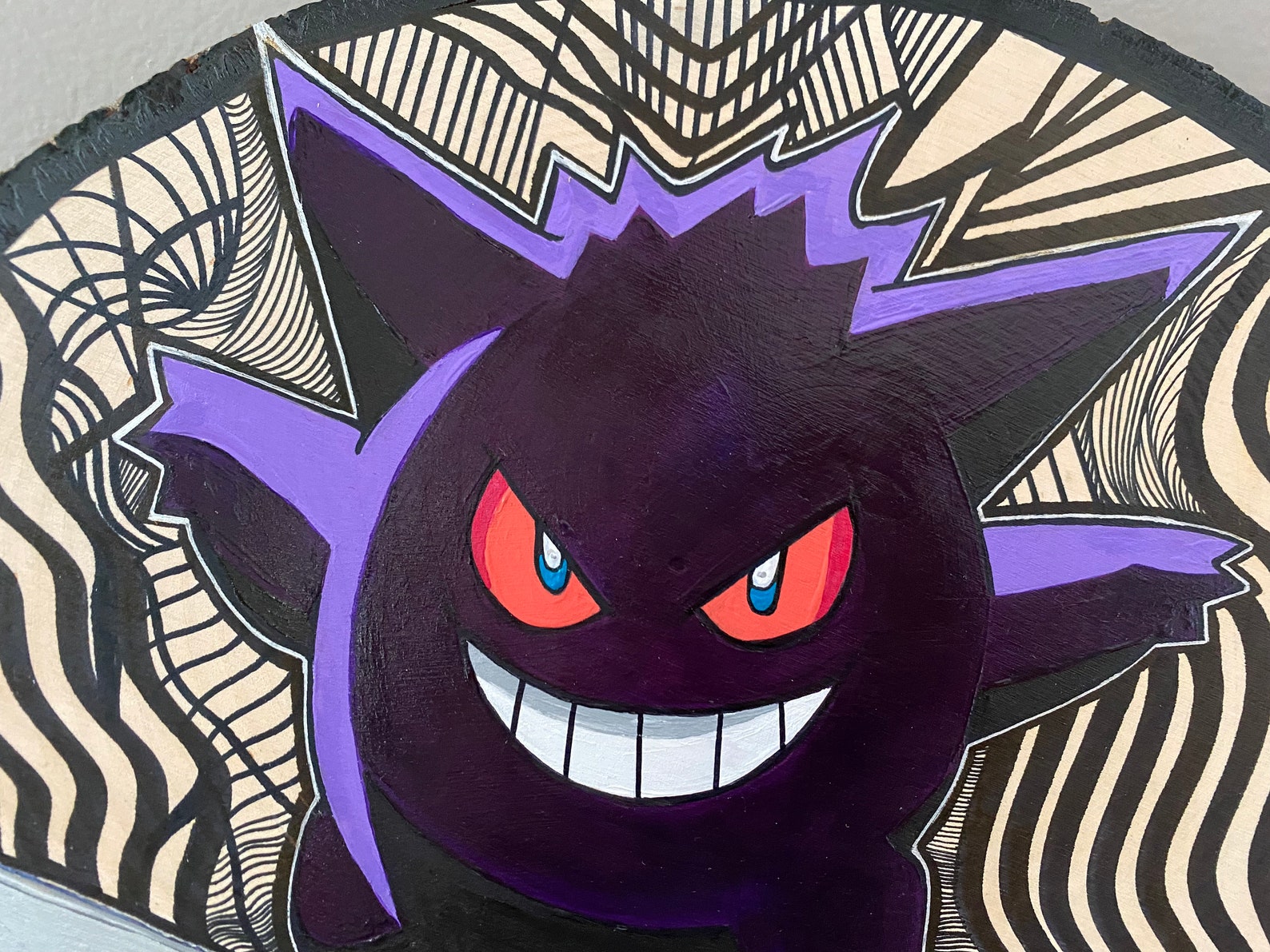 Gengar pokémon art with lineart | Etsy