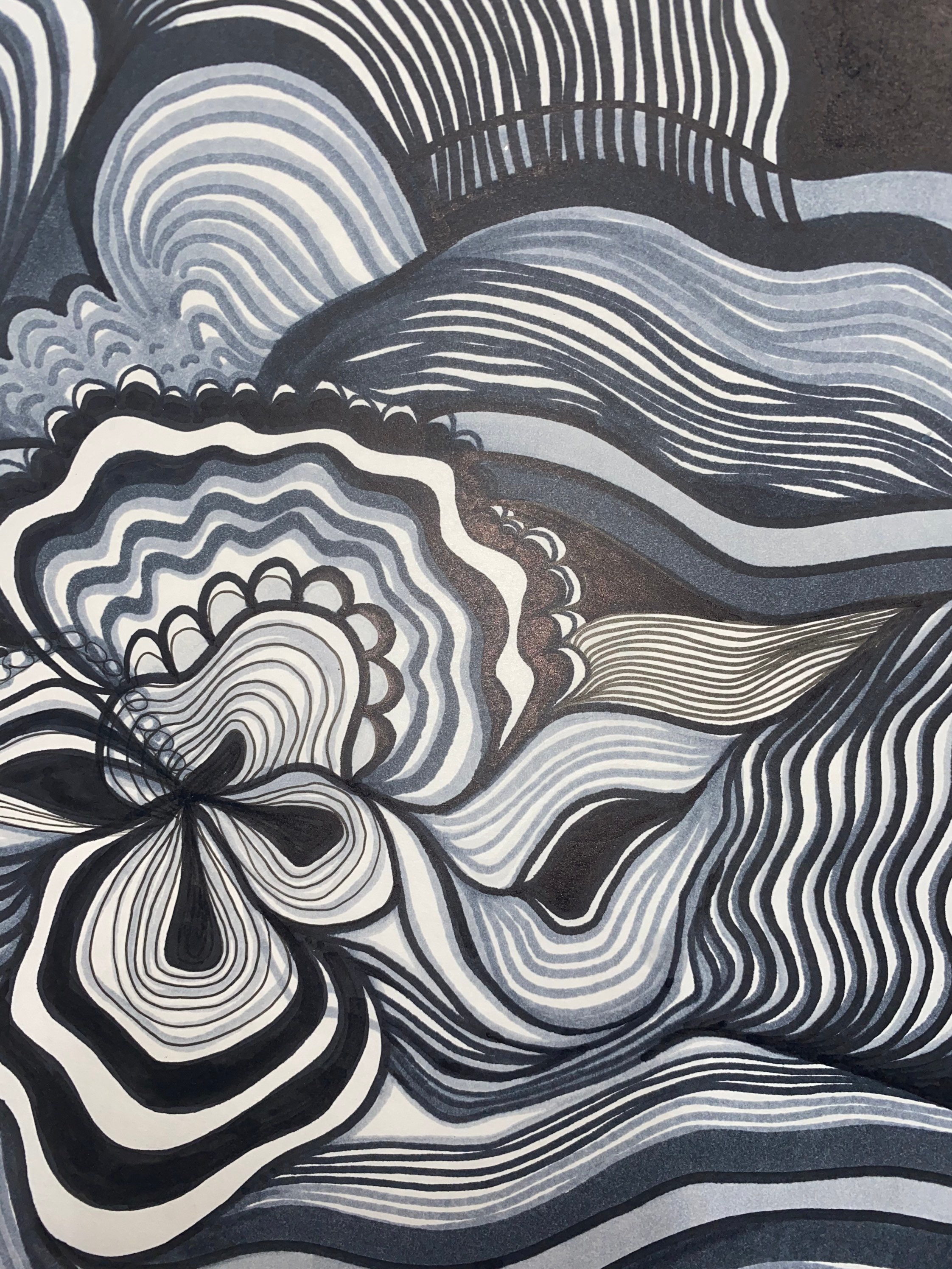 Black and White Design Line Art Unique Abstract Art - Etsy