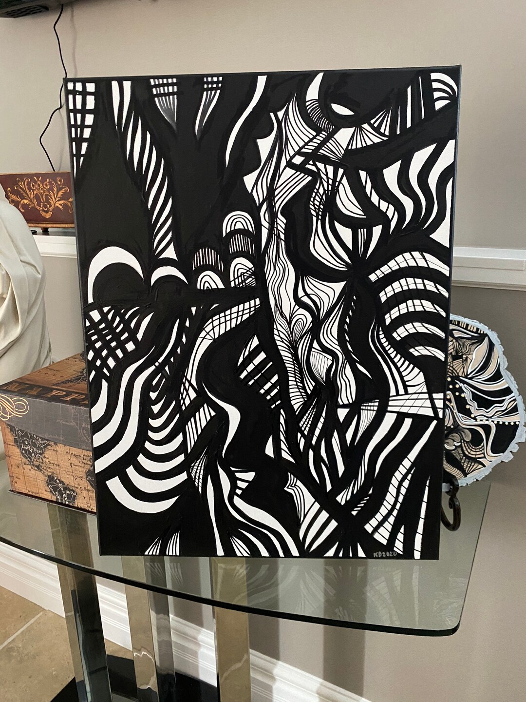 Unique Black and White Line Art Abstract Original Artwork - Etsy