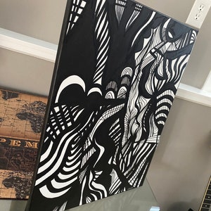 Unique Black and White Line Art Abstract Original Artwork - Etsy