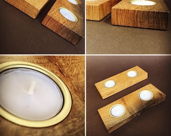 Oak Candle holders