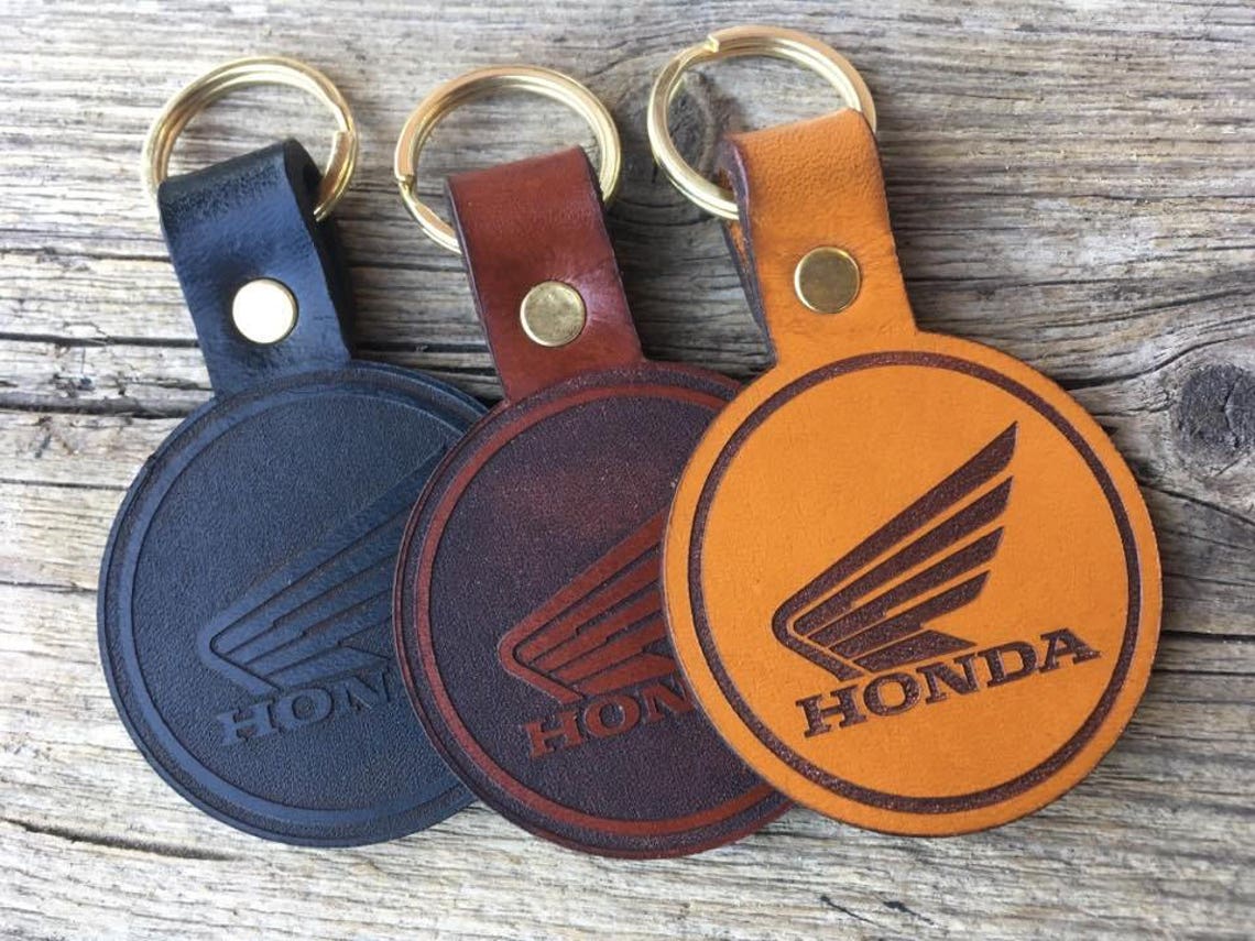 Leather Honda Motorcycle Keyring Etsy