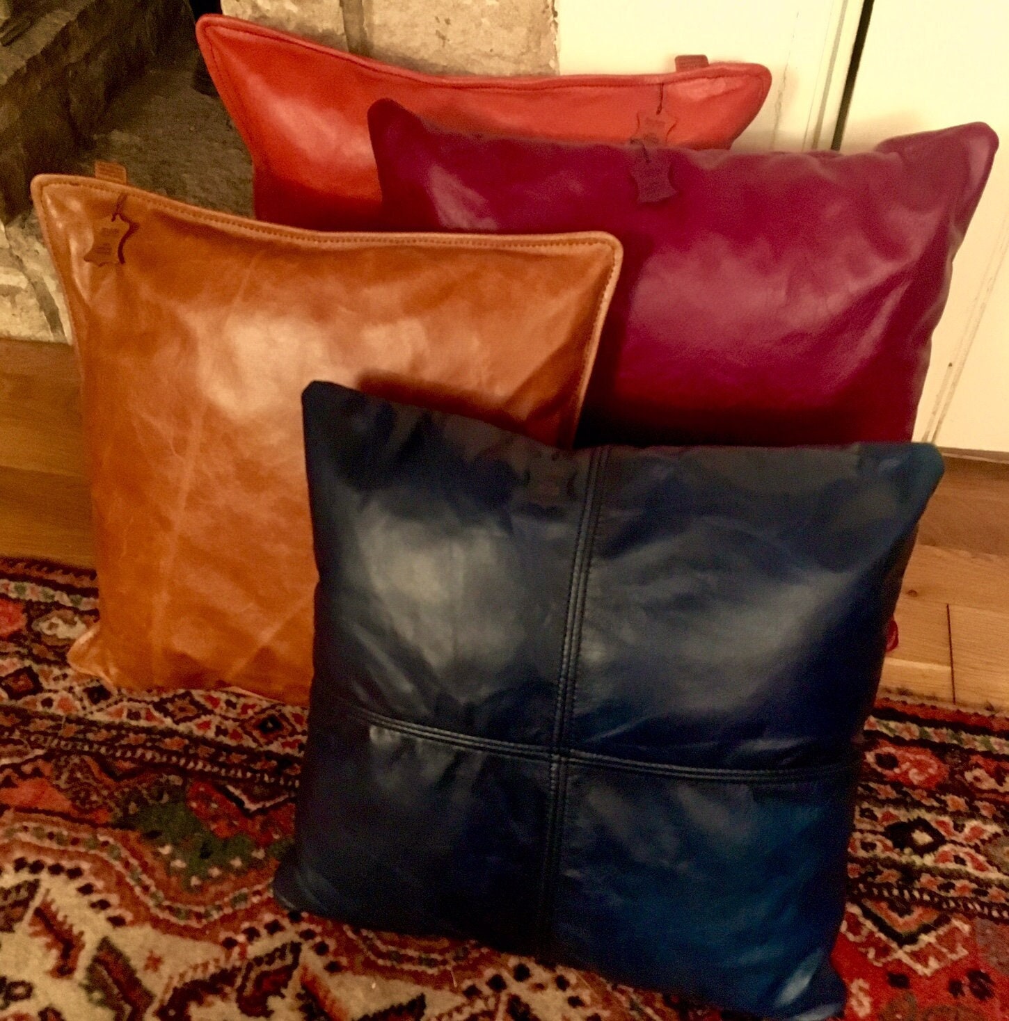 Leather Cushions Etsy