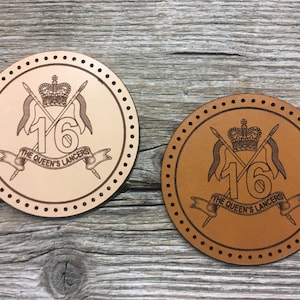 16/5th Regimental Leather sew on Badge circular