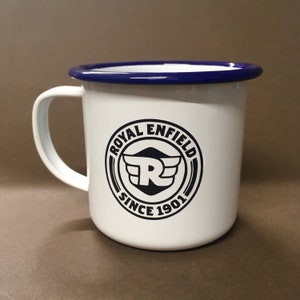 Royal Enfield Enamel Mug (laser engraved)