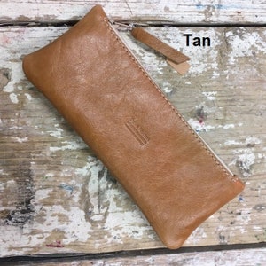 Pencil Case , soft leather, handmade tan