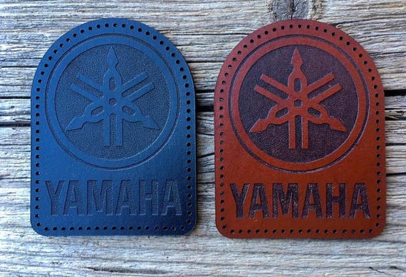 Domed Top Version Leather sew on Yamaha Motorcycle Patch
