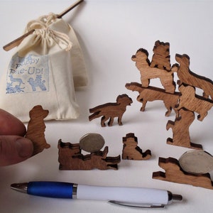 Puppy Pile-Up Dog lover gift. Bag of twelve miniature wooden dogs image 9