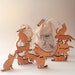 Stack the Cats! Cat lover gift. Bag of twelve mini wooden cats 