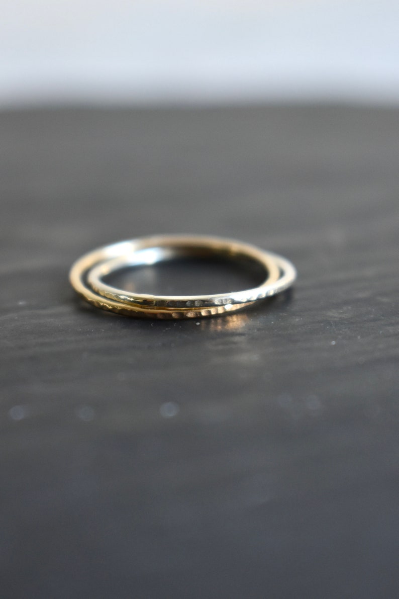 White and yellow gold Wedding ring image 4