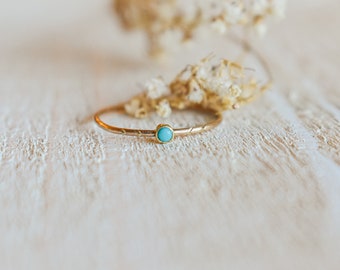 12. Bague pierre de naissance - Turquoise