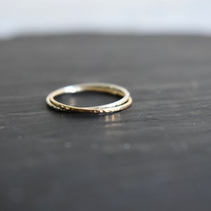 White and yellow gold Wedding ring image 3