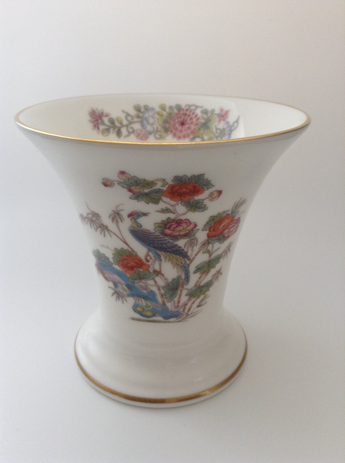 Vintage Wedgwood Kutani Crane Small Bone China Vase Etsy