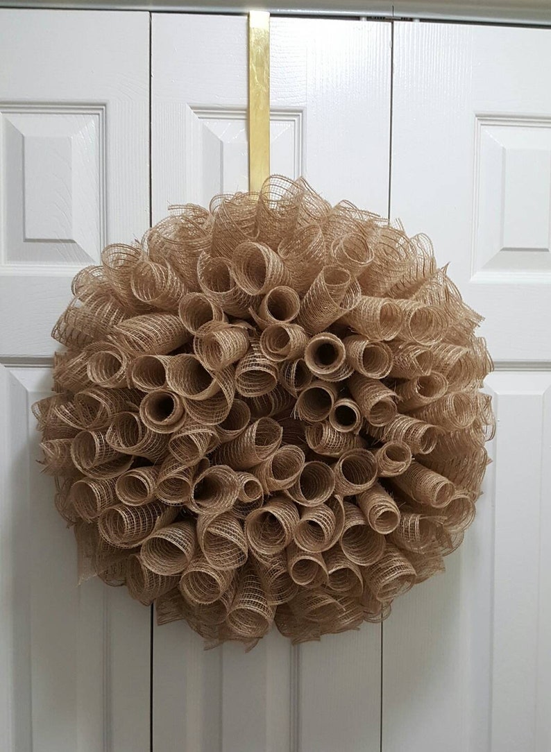 White Spiral Deco Mesh Wreath also available in Red lilac