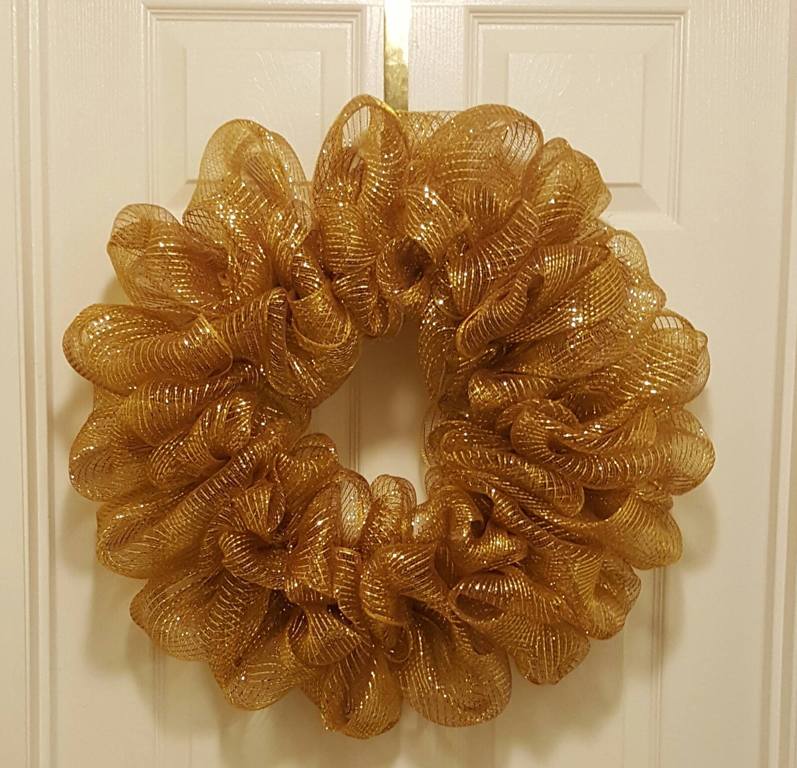 Gold Deco Mesh Wreath or Silver Deco Mesh Wreath Ready to Etsy